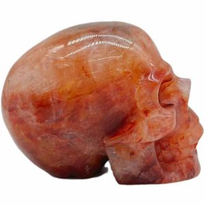 Crânes <span class=keywords><strong>de</strong></span> quartz <span class=keywords><strong>de</strong></span> <span class=keywords><strong>feu</strong></span> sculpté à la main <span class=keywords><strong>en</strong></span> cristal naturel pour la guérison. - Product Image 1