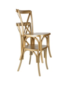 <span class=keywords><strong>Chaise</strong></span> empilable en résine à dossier croisé avec grain <span class=keywords><strong>de</strong></span> bois, vente en gros, idéale pour les restaurants, les mariages et les événements - Product Image 4