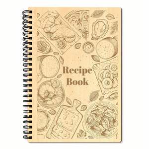 Elegant 1pc Large <b>Kitchen</b> Journal Organizer 5.71x8.27in Brown Spiral Design <b>Paper</b> Perfect Cookbook-like Birthday Writing Pad - Product Image 1