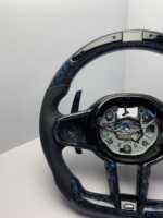 Volant en cuir et fibre de carbone forgée avec LED et palettes de changement de vitesse à fond plat, compatible OEM, pour BMW X3, X5, M3, M4, M2, G80, G82, G87