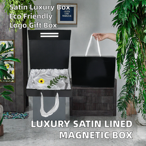 Boîte cadeau magnétique de luxe en satin avec logo personnalisé pour perruques, utilisation alimentaire, matériaux recyclés, pelliculage brillant - Product Image 2