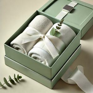 Cajas de Toallas de Baño de Cartón de Lujo con Relieve Personalizado, Forro de Esponja Biodegradable, Embalaje de Regalo Ecológico para Toallas Faciales y de Manos - Product Image 2