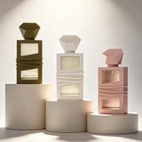 Flacons de parfum vides en verre transparent carré, portables, avec boîte, en or cristallin, 30 ml, 50 ml, 100 ml
