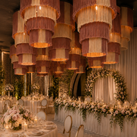 Fournitures de macramé de luxe en gros pour mariages, accents floraux pour lustres, draperies de plafond élégantes pour la décoration d'événements et de fêtes