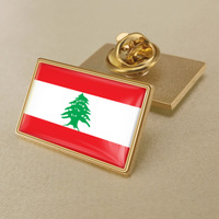 Drapeau du Liban Crystal Epoxy Badge Pin World Flag Pins