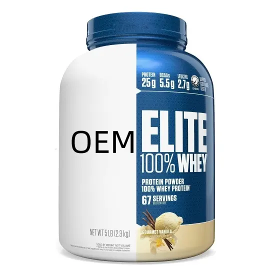 Elite 100% bubuk Protein Whey, menyerap cepat & diskonting cepat untuk pemulihan otot Optimal Gourmet