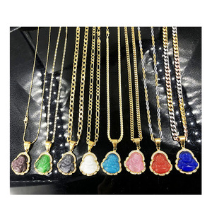 พระพุทธรูปสีม่วงสไตล์ใหม่ BMZ 2025 พร้อมจี้หยก 17 สี หยกเขียว - Product Image 1