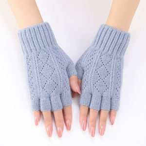 Guantes <span class=keywords><strong>de</strong></span> Punto para Mujer, Otoño/Invierno, con Forro Térmico, Guantes sin Dedos para Exteriores - Product Image 6