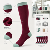 Chaussettes hautes pour mollets larges, confortables, en coton et élasthanne, personnalisables