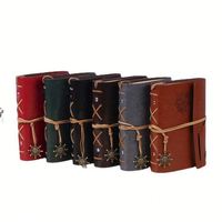 Carnet A6 fait main en cuir vintage pour le voyage, avec pages vierges, rechargeable, reliure à feuilles mobiles, cadeau magnétique – Vente en gros