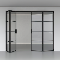 Porte de grange à double battant personnalisée avec cadre métallique interne, poignées de porte, design d'intérieur, salle à manger, cloison anti-fumée d'huile