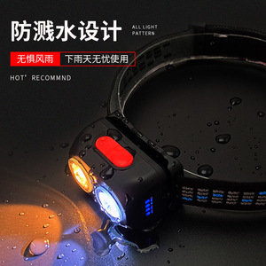 Linterna frontal LED recargable con sensor infrarrojo para pesca - Product Image 4