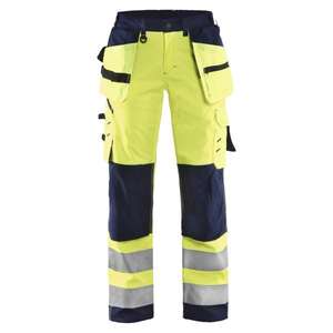 BLAKLADER - 716725173389D24 Pantalones Softshell de alta visibilidad para mujer Amarillo/Azul marino-EAN 7330509540176 ROPA DE TRABAJO DE LA HI-VIS - Product Image 1