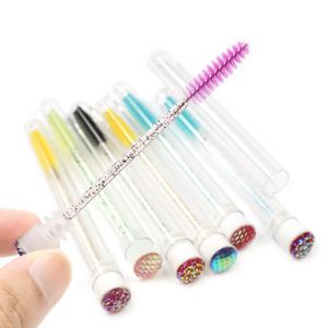 Cepillo Rosa para Extensiones de Pestañas Planas con Tubo de Plástico, Varitas de Rímel Desechables con Brillo - Product Image 2