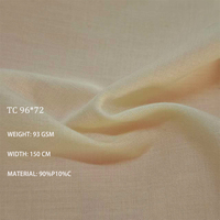 Tissu de doublure de poche en polyester et coton TC 96*72, doublure de vêtement et entoilage de sac, vente en gros et disponible pour une suite de traitement