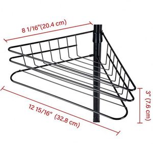 Estante de ducha para baño Caddy Rack Esquina de baño Estante de metal Organizador de pared Fácil instalación sin colgar en la pared - Product Image 5