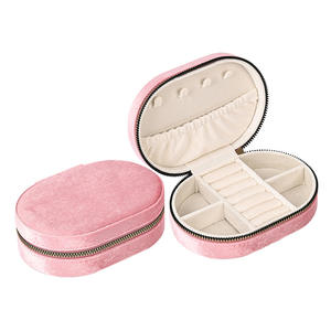 Caja de Joyería de Terciopelo con Cierre Ovalado y Logotipo Personalizado, 15x10x5cm, para Guardar Aretes y Collares, Marca Elequeen - Product Image 6