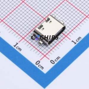 HYCW443-USBC06-650B USB Connector SMD Connector ( Connector Type: Type-C )( Gender: Female )( Mounting Type: Sink Board ) - Product Image 1