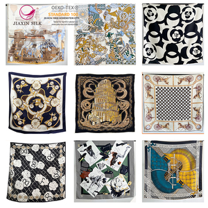 ファッションfoulardカスタムデジタル印刷正方形シルクスカーフ100% 桑シルクスカーフ - Product Image 5