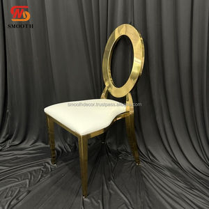 Chaises de mariage européennes antiques de luxe SMOOTH en acier inoxydable pour salon, bureau à domicile, hôtel, banquets, événements en plein air - Product Image 5