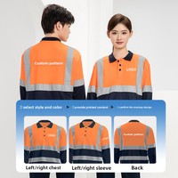 Polo de travail unisexe à manches longues, séchage rapide, avec bandes réfléchissantes, léger, respirant, en polyester, impression numérique
