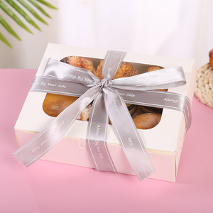 IMEE Custom Food Grade Safe White Tall Cake Cupcake Biscuit Box Pastries Baking Food Box Clear Window Dessert Box