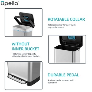 50L thép không gỉ hộ gia đình Thùng rác có thể với bàn đạp Thùng rác rác chất thải <span class=keywords><strong>bin</strong></span> Đối với trang chủ sử dụng - Product Image 2