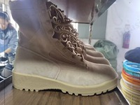 ZYF, Équipement tactique Bottes de combat en daim naturel anti-déchirure Semelle en caoutchouc durable bicolore Bottes de marche Belleville HSM056