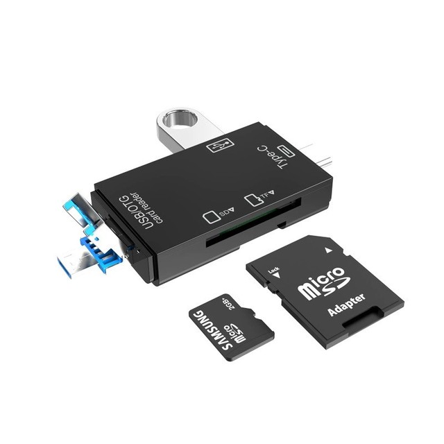 Otg Type C Card Reader Usb 2 0 Tf Sd Smart Memory Flash Memory Adapter Mini Mobile Phone Accessories 6in1