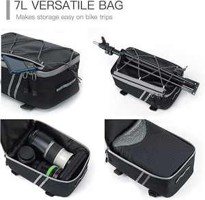 Sac de selle de vélo réfléchissant imperméable au prix d'usine, sac de <span class=keywords><strong>porte</strong></span>-bagages arrière pour vélo électrique avec housse de pluie - Product Image 2