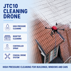 Drone de nettoyage à jet d'eau haute pression, UAV avec contrôle de mission intelligent, équipement pour vitres de bâtiments publics et tours de bureaux - Product Image 1