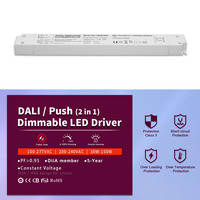 Driver LED Dimmable 2-en-1 Ultra Mince 30W DALI Push 100-277VAC, Alimentation AC-DC pour Boîtier Lumineux Intérieur