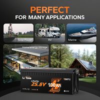 Baterai LiTime 24V 100Ah Smart LiFePO4 dengan Bluetooth dan Proteksi Suhu Rendah untuk Motor Trolling RV Sistem Penyimpanan Energi Off Grid
