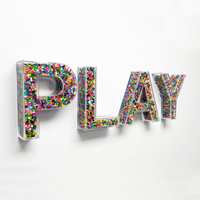 Lettres en acrylique transparentes personnalisées en usine, 3D, à remplir, autoportantes, distributeur de bonbons de mariage, lettres en acrylique à remplir