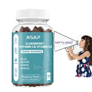 Gomitas de baya de saúco con vitamina C orgánica OEM, gomitas de vitamina C D con soporte inmunológico para niños - Product Image 1