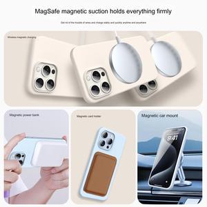 Chất Lượng Cao Silicone Từ Trường Hợp Điện Thoại Cho 13 14 15 16 Pro Siêu Mỏng Mềm TPU Chống Sốc Bìa - Product Image 3