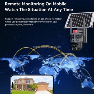 Eseecloud 4Lens 3 Screens 12MP 6K HD Outdoor Surveillance Camera 360 PTZ IP CCTV Wireless WIFI Solar 4G Sim Card Camera <b>Security</b> - Product Image 6