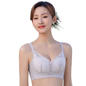 Soutien-gorge push-up floral sans armatures en modal pour <span class=keywords><strong>femme</strong></span>, petite taille, effet push-up, dentelle, maille respirante, sexy, contrôle de la graisse sous les aisselles, réglable - Product Image 5