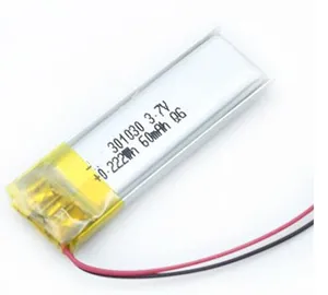 rechargeable ultra thin battery 2mm thickness small lithium polymer battery 3.7V 30mah for VCR