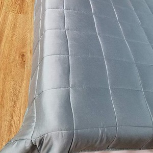 Bamboo Fiber <b>Weighted</b> <b>Blanket</b> Summer Cool Comfort Solid Color Quilted Lightweight Bedding - Product Image 3