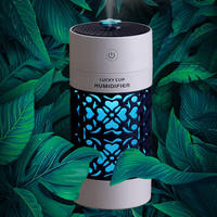 Diffuseur d'huiles essentielles ultrasonique YINHI pour voiture, extérieur, maison, mini humidificateur USB en plastique 250 ml avec LED à changement de couleur