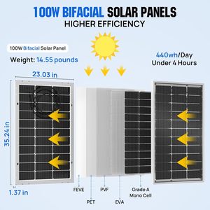 Panneaux solaires de 300 watts, module solaire à haute efficacité de 23 %, fonctionne avec l'énergie solaire 24V pour les maisons, station d'énergie sur toit - Product Image 6