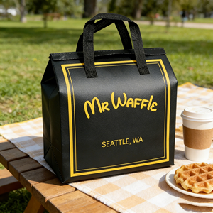 Sac isotherme réutilisable écologique en non-tissé avec logo personnalisé, sac thermique pour la livraison de repas, prêt à être expédié - Product Image 1