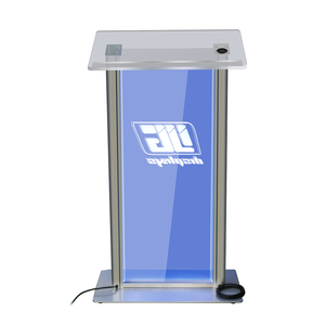 Trong suốt Acrylic <span class=keywords><strong>LED</strong></span> bục ánh sáng hộp với microphone bài phát biểu bục - Product Image 5