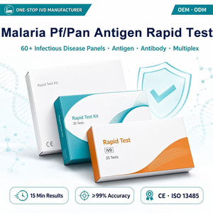 Prueba Rápida Combinada <span class=keywords><strong>de</strong></span> Antígeno Pf Pan para Malaria, <span class=keywords><strong>de</strong></span> Uso Doméstico y Clínico, con Certificación CE y GMP, OEM - Product Image 1
