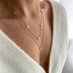 Collar de Oro Antideslustre de Moda, 18K, Acero Inoxidable Real, Joyería Fina, Collares en Capas para Mujer - Product Image 3