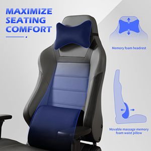 Massage DDP Simulateur de dos inclinable Siège de course <span class=keywords><strong>au</strong></span> <span class=keywords><strong>sol</strong></span> Chaise de jeu Elite avec oreiller de taille de massage Chaise de joueur grande et haute - Product Image 2