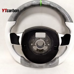 YTcarbon para <span class=keywords><strong>S3</strong></span> <span class=keywords><strong>8P</strong></span> S4 S5 B8 S6 C6 S8 SQ5 SQ7 accesorios de <span class=keywords><strong>Interior</strong></span> de coche estilo de carreras volante de fibra de carbono Real personalizado - Product Image 2