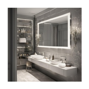 Custom Size High-End Round Pattern Tempered Glass <b>Wall</b> <b>Mirror</b> Modern Traditional Style Large Dressing Bathroom Decoration - Product Image 1