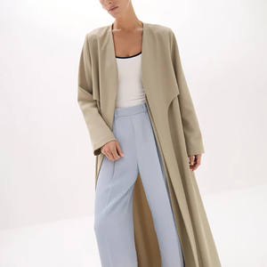 Vente flash Abaya modeste du Moyen-Orient Dubaï Cardigan islamique musulman Deux pièces Robes musulmanes ouvertes pour femmes - Product Image 6